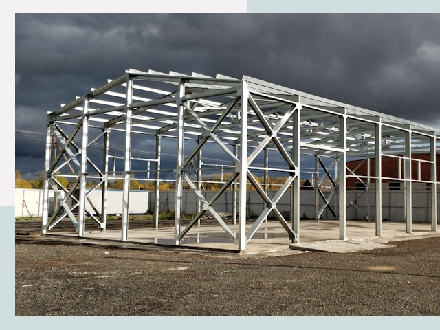 Двускатные ангары в Беслан от 608 руб. за квадрат