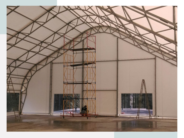 Шатровые ангары в Беслане